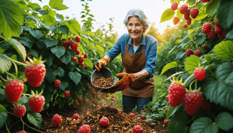 In de herfst laden frambozen kracht voor het volgende seizoen: bereid een speciaal mengsel en strooi het rond de struiken, dan zijn er veel bessen