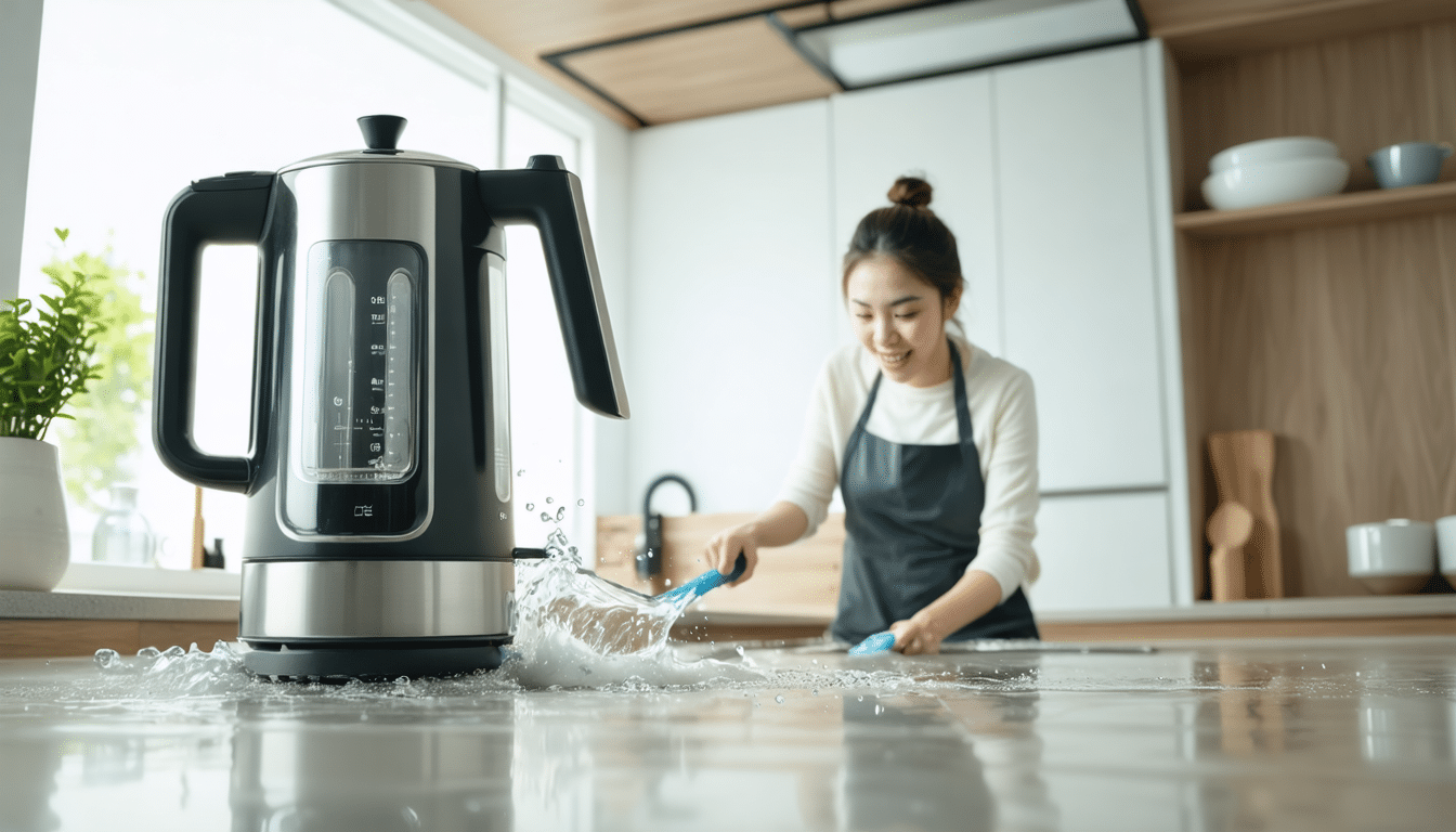 Met deze eenvoudige methode verdwijnt kalk meteen van de vloer en uit het binnenste van de waterkoker