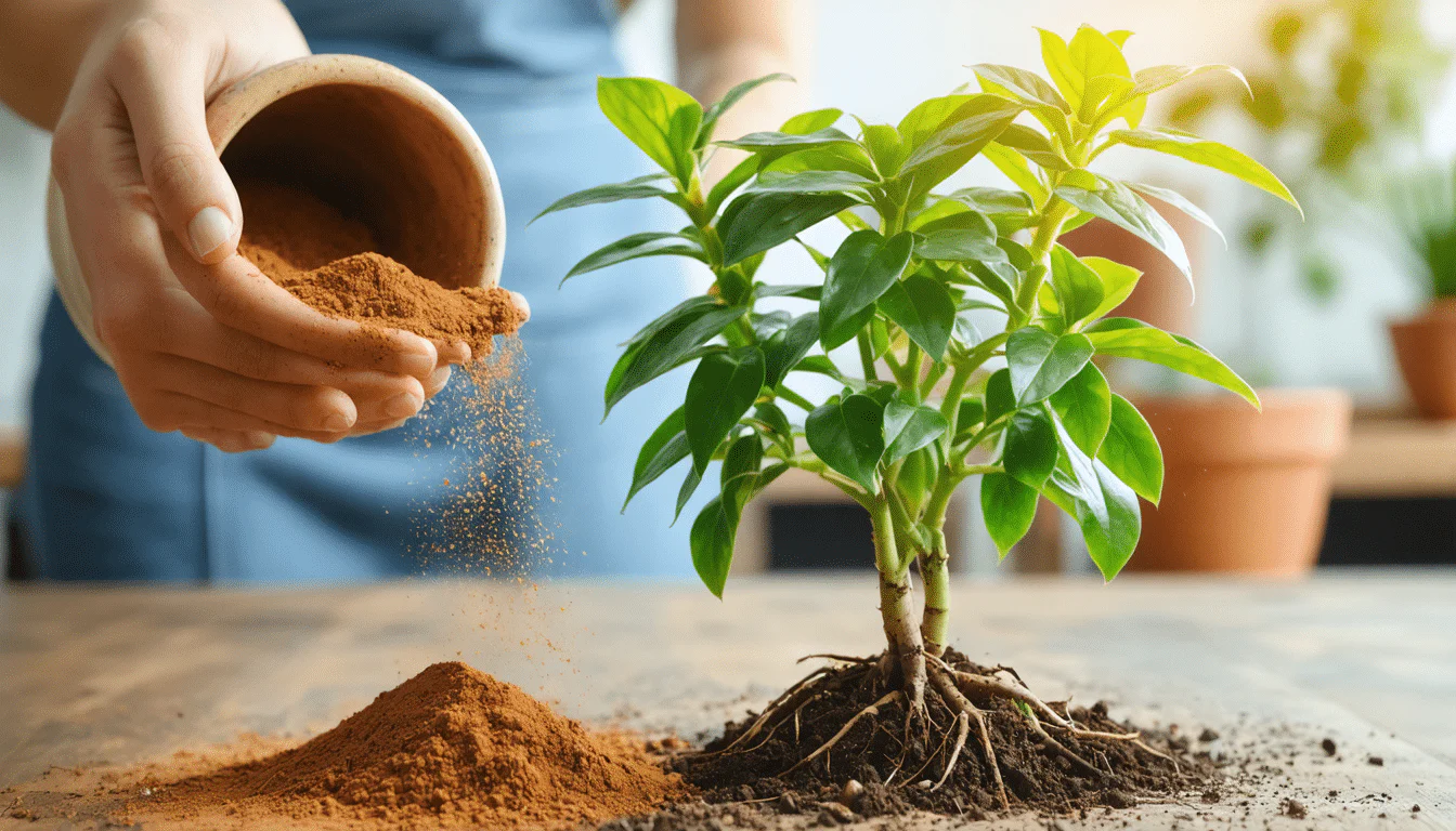 Schud een deel ervan door kaneel en doe de rest in de pot: Zamioculcas zullen het u danken met nieuwe bladeren
